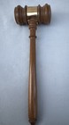 Vintage Wooden Judge Gavel Marked  the Covey N h m   Wood Hammer Court Prop