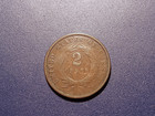 Fine 1872 U s  Two Cent Piece  scarce Date 