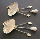 Vintage Native American Style Feather Earrings Silver Tone 3  Dangle Euc