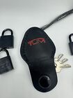 Set 4 Black  Authentic Tumi Replacement Luggage Lock Key W  Leather Key Holder