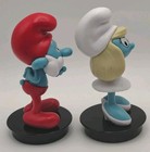  set Of 2  2025 Amc Theaters Smurfs Movie Topper Figures Smurfette   Papa Smurf