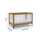 Delta Children Sloane 4-in-1 Acrylic Convertible Crib  Brown- Black Metal Legs 