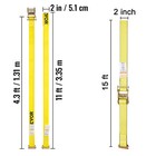 Vevor E-track Ratchet Straps 2  X 15  Tie-down Straps Truck Trailer 18 8 Packs
