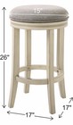 New Ridge Home Goods Victoria 26in Wood Bar Height Swivel Stool In Ivory Wood