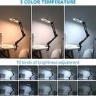 10x Magnifying Glass Desk Light Magnifier Led Lamp Reading Lamp With Base  Clamp