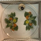 Mcm Dishes Vtg Chance Pilkington Glass England Lemon Lime Orange Nib Handpainted