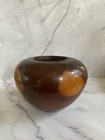 Vintage Crown Mulga Australian Mulga Wood Vase Candle Holder Hand Carved Mcm