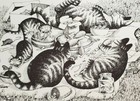 Kliban Cat Vintage Print Picnic Cats July 1978 Cat Calendar Book 1981
