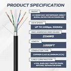 Outdoor Cat6 Cat5e 500ft 1000ft Bulk Ethernet Cable Wire Black Utp Ftp Lot