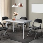 4 Pack Folding Chairs Padded Seats Metal Frame Pu Leather 350 Lbs Capacity Black