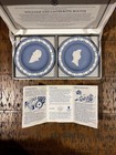 1970s Pair Of Blue Wedgwood Jasperware Sweet Dishes With Original Box