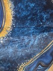 Complete 4 Pc Shower Curtain Set W bath Mats Blue Marble