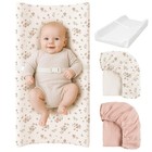 Baby Changing Pad Set - Waterproof Lining   2 Muslin Covers  Soft   Durable