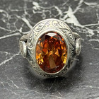 Vintage Citrine Men s Ring 925k Sterling Silver Antique Style Jewelry