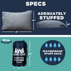 Camp Cove Camping Pillow Jersey Cotton Shredded Memory Foam 15x21 Compressible