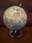 Small World Map Globe 9    Table Office Desk Top Chrome Bracket   Base Rotates