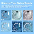 12 Pcs Dip Powder Nail Kit Starter  6 Colors Glitter Blue Snow Dipping Powder Ki