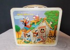 Vintage Metal Mickey Mouse Club White Lunchbox And Thermos Aladin Industries