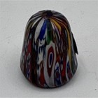 Vtg Murano Glass Millefiore Thimble With Original Red Label