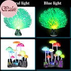 8 Pieces Glowing Effect Fish Tank Decorations Artificial Plants With 2 Style Glo