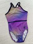 Simone Biles Gk Elite Leotard Gymnastics Optic Purple Neon Dot Strappy Tank  Am