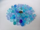 Round Sea Beach Glass Small 20 Pcs Pebble Lots Blue Aqua Purple-blue Jewelry Use