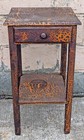 Antique Distressed Solid Wood Wooden End Side Lamp Plant Table Shelf Nightstand