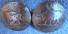 Engraved 2-1 4 In  Silver Steer Head Conchos For Spur Straps  Horse Bridle