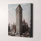 Flatiron Building New York City Vintage America Canvas Wall Art Print