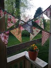 Fabric Bunting Vintage Style Floral Weddings Garden Flags Sheshed Banner
