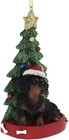 Kurt Adler Black Dachshund With Santa Hat Christmas Tree Ornament  4 25  