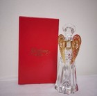 C-655   Gorham Nativity Crystal Angel With Gold Wings   Original Box Included