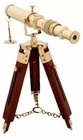 Nautical Brass Maritime Telescope On Wooden Tripod Stand Home Desktop D  cor Gift