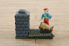 Cast Iron Artillery Mechanical Coin Bank Cannon Scene