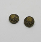 Set Of 2 Matching Antique Victorian Floral Picture Buttons Brass  1 2 In
