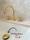 Unlacquered Brass Bathroom 3 Holes Faucet  Vanity Faucet  Deck Mount Faucet