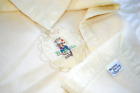 Vtg Beatrix Potter Peter Rabbit Blanket Quiltex  Wool Satiny Edge Embroidered Vg