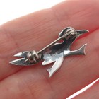 Old Pawn Sterling Silver Vintage Real Royston Turquoise Roadrunner Bird Brooch