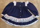 Vintage Girls Dress Party Bryan Ruffle Full Circle Skirt Lace Size 24 Months