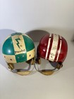 Pair Of Vintage 1950s Leather Football Helmets     Spalding Titanite   Wilson