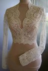 White Ivory Lace Bride Jacket Applique Long Sleeves Bride Top Accessories Jacket