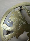 Vintage Fireside Solid Brass Ornate Trivet Iron Kettle Pot Stand