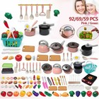 59 75pcs Kids Kitchen Play Set Pretend Cooking Toy Cookware Food Role Play Gift