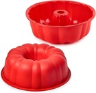 2pcs 10  Silicone Fluted Tube Cake Pans Non-stick Baking Molds For Bread Jello