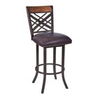 30 Inch Barstool Auburn Bay Brown Pu Upholstery  Counter Height Swivel