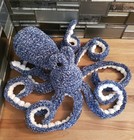 Crochet Anchor Octopus Amigurumi Handmade 20  Long Chenille Navy Blue Medley 