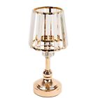 2 Gold Clear Metal Votive Candle Holders Crystal Glass Lamp Shade Party Events
