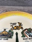 1970s Kings Dominion Plate Scooby Doo Sky Ride Wacky Races Gold Tone Trim Vtg