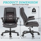 Big And Tall Office Chair 400lbs Pu Leather Desk Chair Upgraded Rubber Wheels