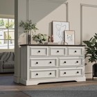  Large Chest Of Drawers Farmhouse 7 Drawer 54 Wide Wooden Antique White 